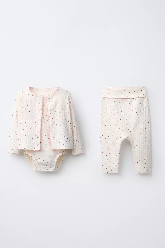 HEART PRINT JACKET, BODYSUIT, AND LEGGINGS SET | Zara US