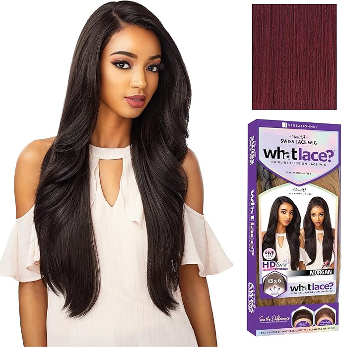 Sensationnel What Lace 13X6 Wigs - Morgan Lacefrontal Hand Tied Glueless Synthetic with Natural D... | Amazon (US)