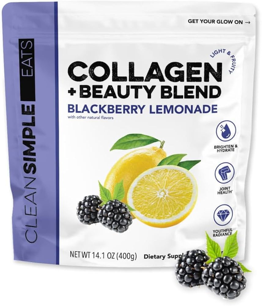 Clean Simple Eats BlackBerry Lemonade Collagen + Beauty Blend 30 Servings | Amazon (US)