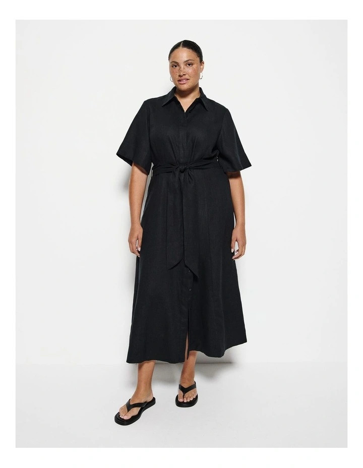 Linen Dress in Black | Myer