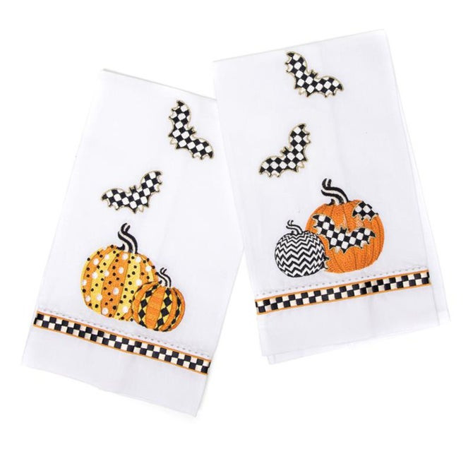 Polka Pumpkin Guest Towels - Set of 2 | MacKenzie-Childs