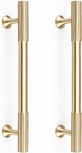 RZDEAL 2pcs Solid Brass Gold Cabinet Pulls, 5-Inch Hole Centers for Kitchen Cupboard Handles Mode... | Amazon (US)