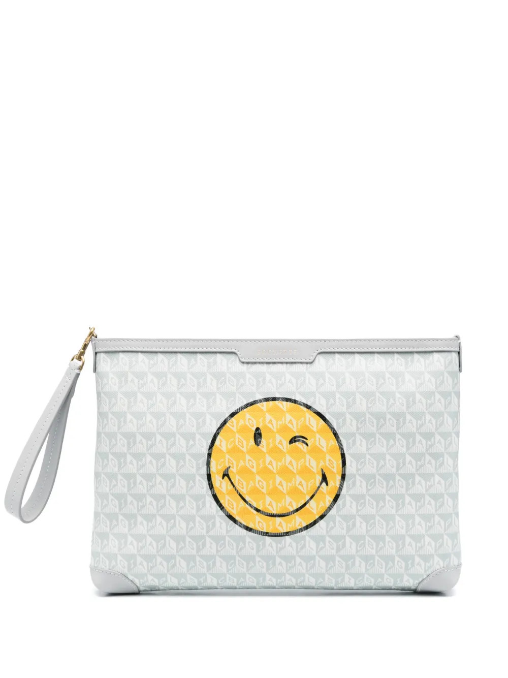 Anya Hindmarch I Am A Plastic Bag Wink Clutch Bag  | Neutrals | FARFETCH | Farfetch Global