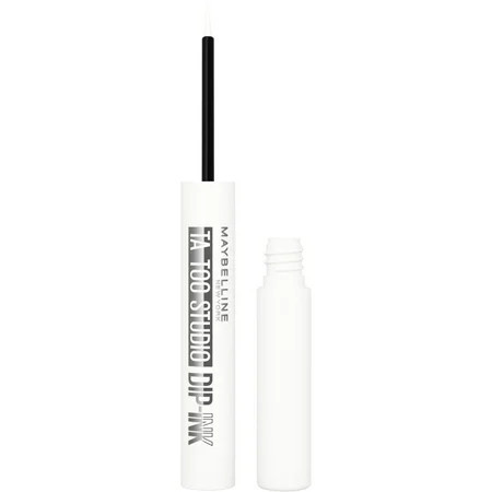 Maybelline Tattoo Studio Dip-Ink Liquid Eyeliner, White Canvas, 0.06 fl oz | Walmart (US)