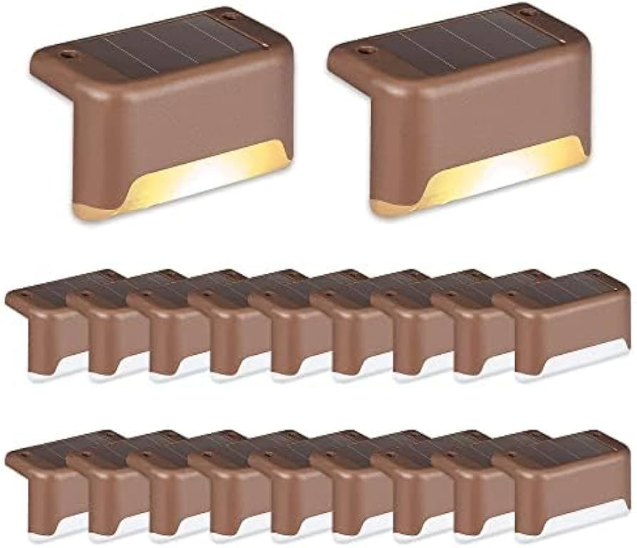 SOLPEX 20 Pack Solar Deck Lights Outdoor, Waterproof Led Lights for Outdoor Stairs, Step, Fence, ... | Amazon (US)