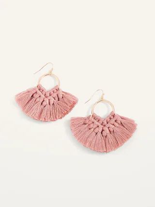 Macram� Tassel Drop Earrings For Women | Old Navy (US)