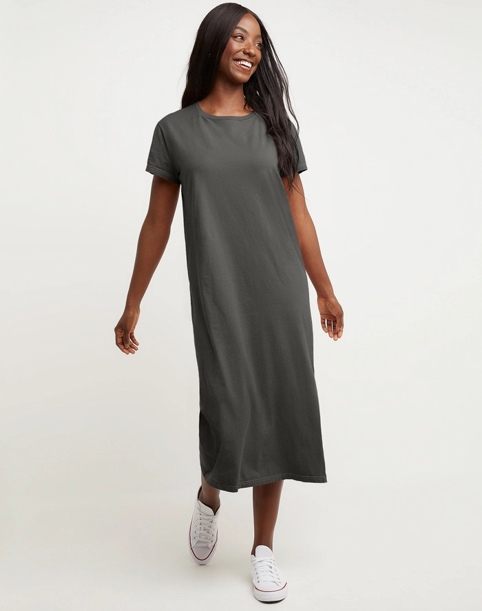 Hanes Originals Women's Garment Dyed Midi Dress | Hanes.com