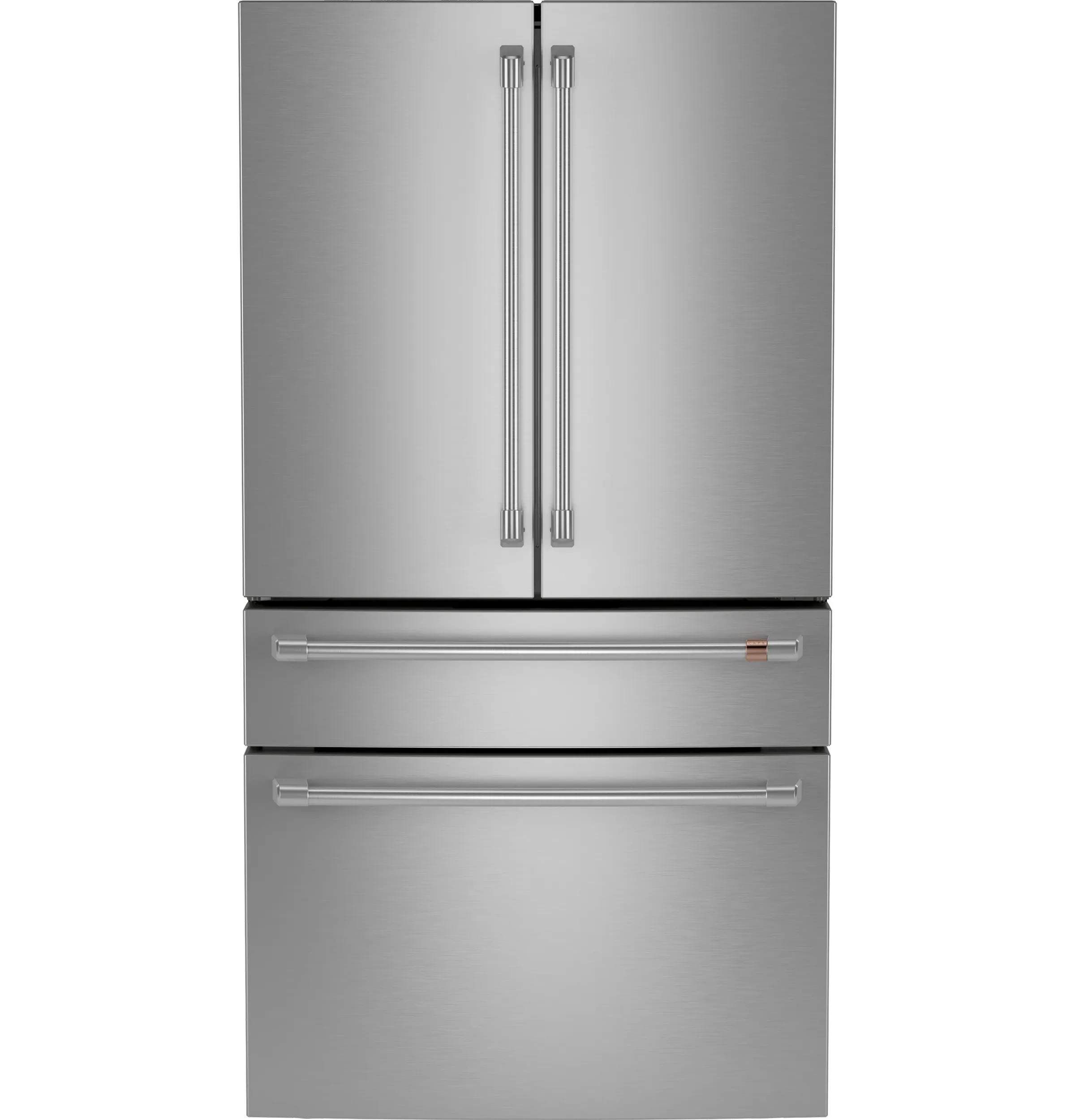 Cafe Counter-Depth 23.2-cu ft 4 -Door Smart Compatible French Door Refrigerator with Ice Maker with water dispenser ( Stainless Steel ) ENERGY STAR | Lowe's