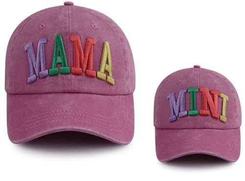 Mama and Mini Hats for Women, Mommy and Me Matching Outfits, Mom Daughter Girls Baseball Cap, Christmas Mother's Day Party Decorations Birthday Gifts Pink | Amazon (US)