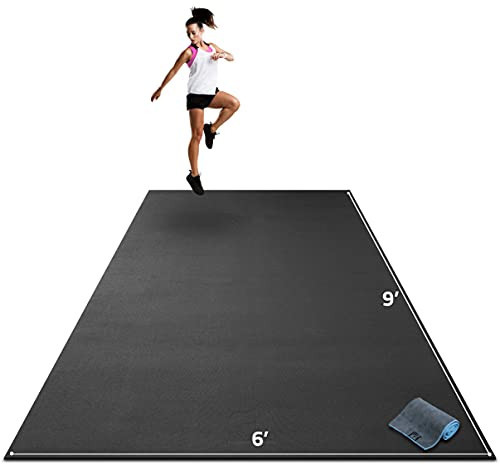 Gorilla Mats Premium Extra Large Exercise Mat – 9' x 6' x 1/4" Ultra Durable, Non-Slip, Workout Mat for Instant Home Gym Flooring – Works Great on Any Floor Type or Carpet – Use With or Without Shoes | Amazon (US)