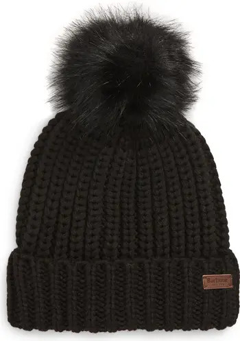 Saltburn Knit Beanie with Faux Fur Pom | Nordstrom