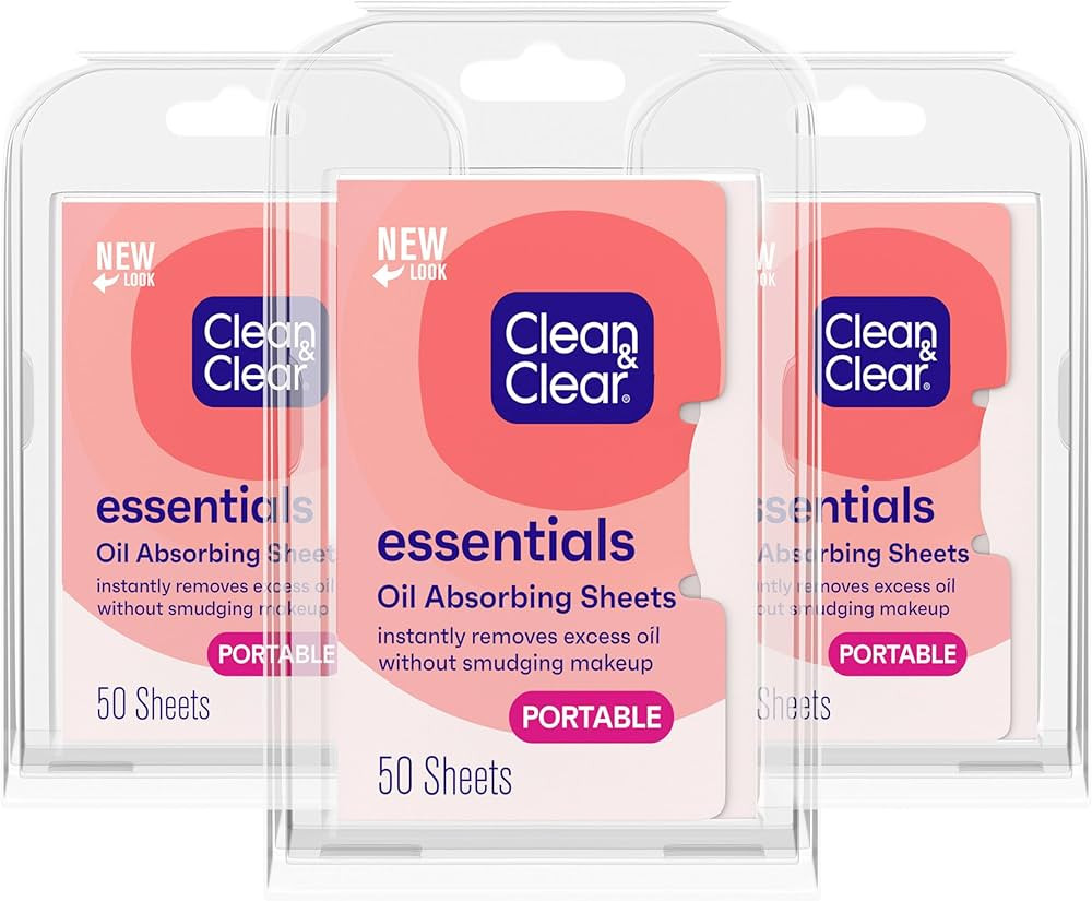 Clean & Clear Essentials Oil Absorbing Sheets, Portable Blotting Papers for Shine Control on the ... | Amazon (US)