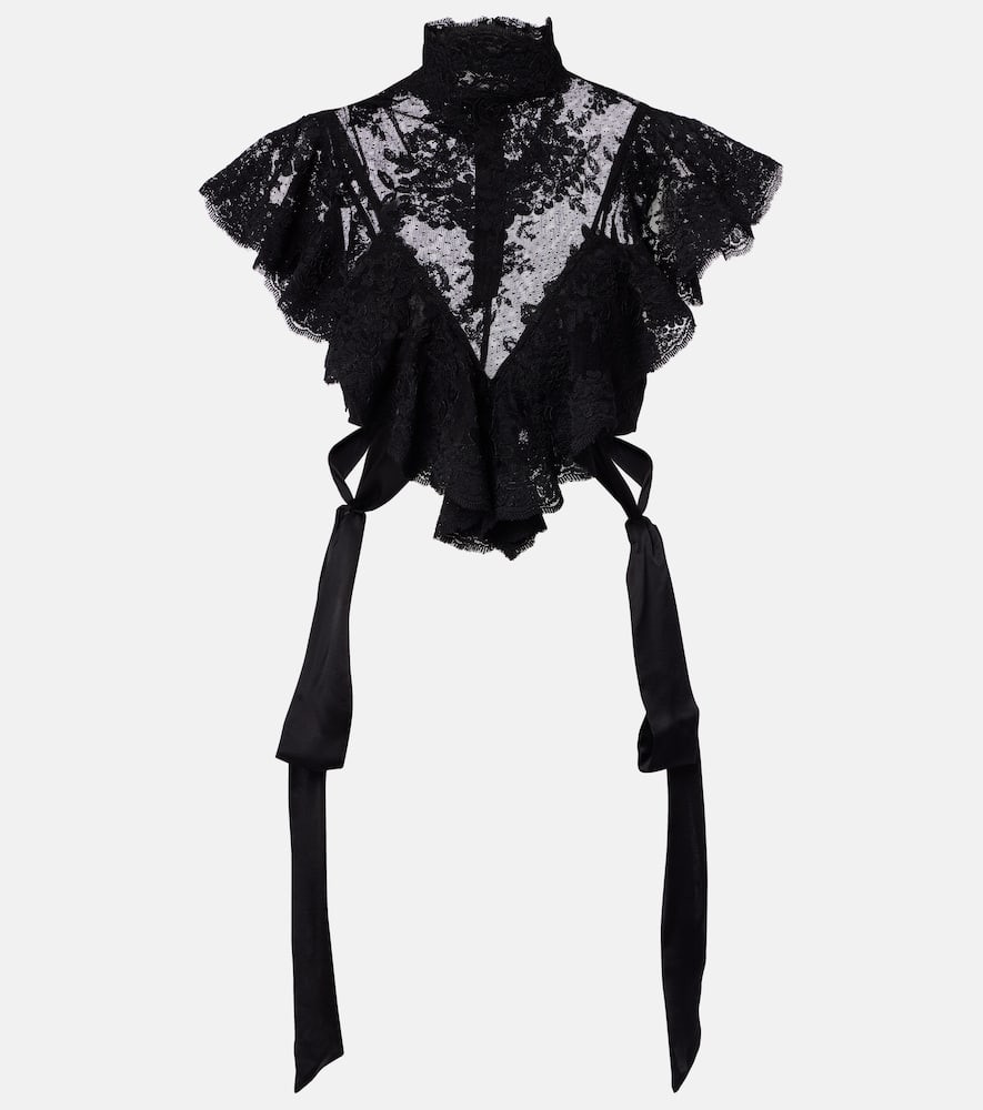 Zimmermann Luna ruffled lace crop top | Mytheresa (INTL)