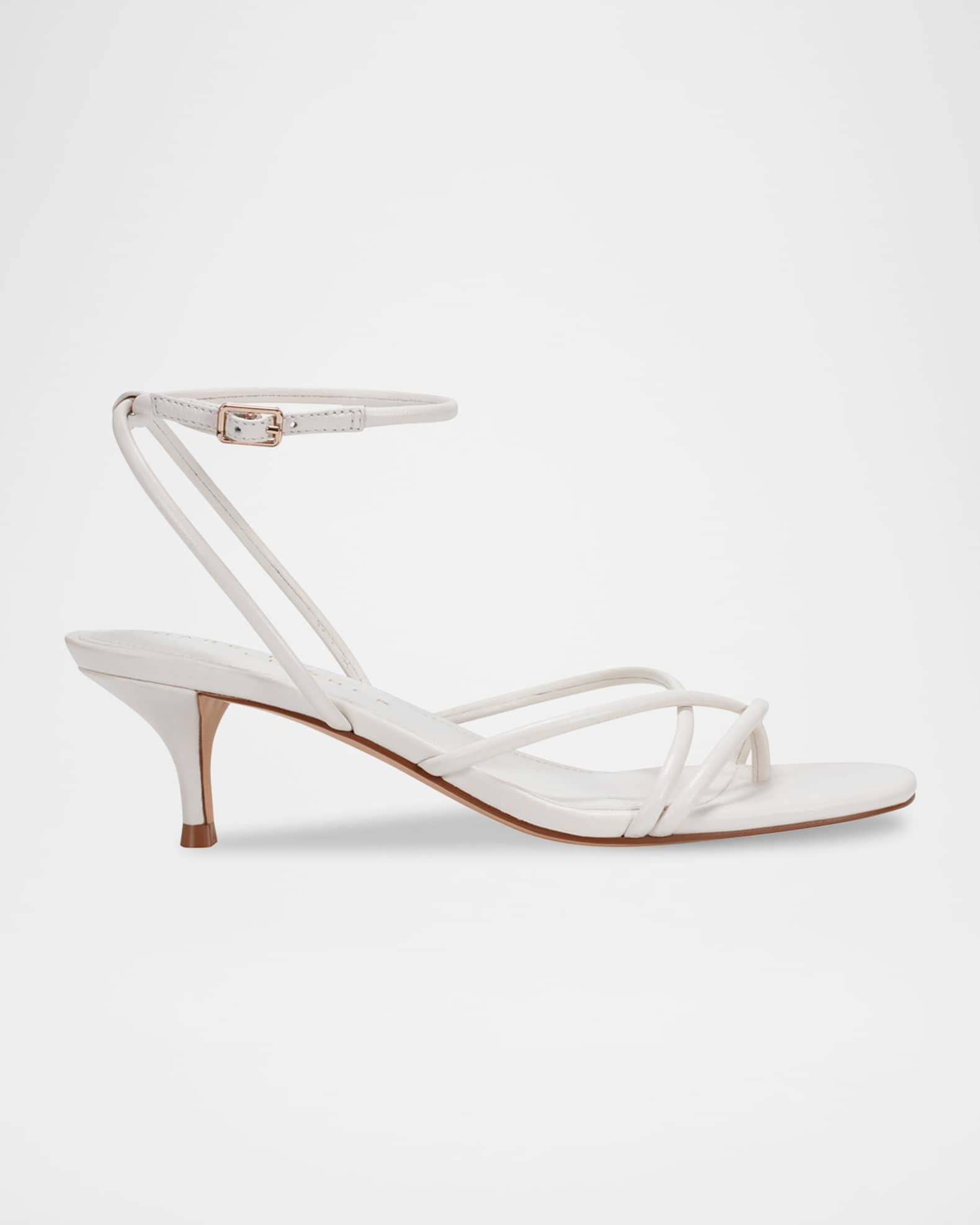Ballen Tubular Leather Kitten Ankle-Strap Sandals | Neiman Marcus