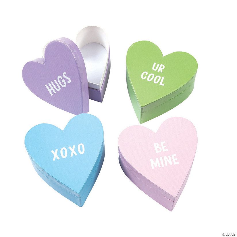 Conversation Heart Favor Boxes - 12 Pc. | Oriental Trading Company