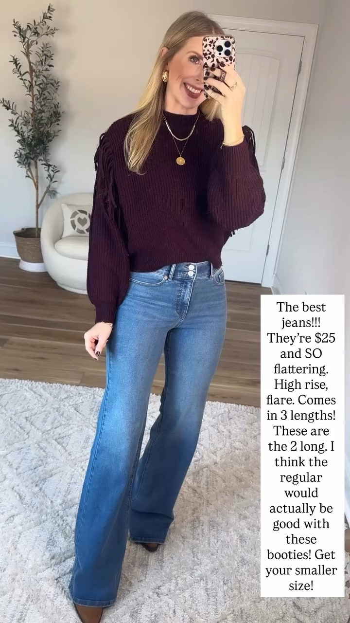 Walmart try on, fringe sweater, flare jeans 

Small, 2

#LTKWorkwear #LTKStyleTip #LTKFindsUnder50