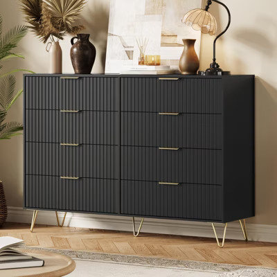 Modern Wood Dresser with Fluted Drawers, Large Storage Chest for Bedroom or Living Room | Target