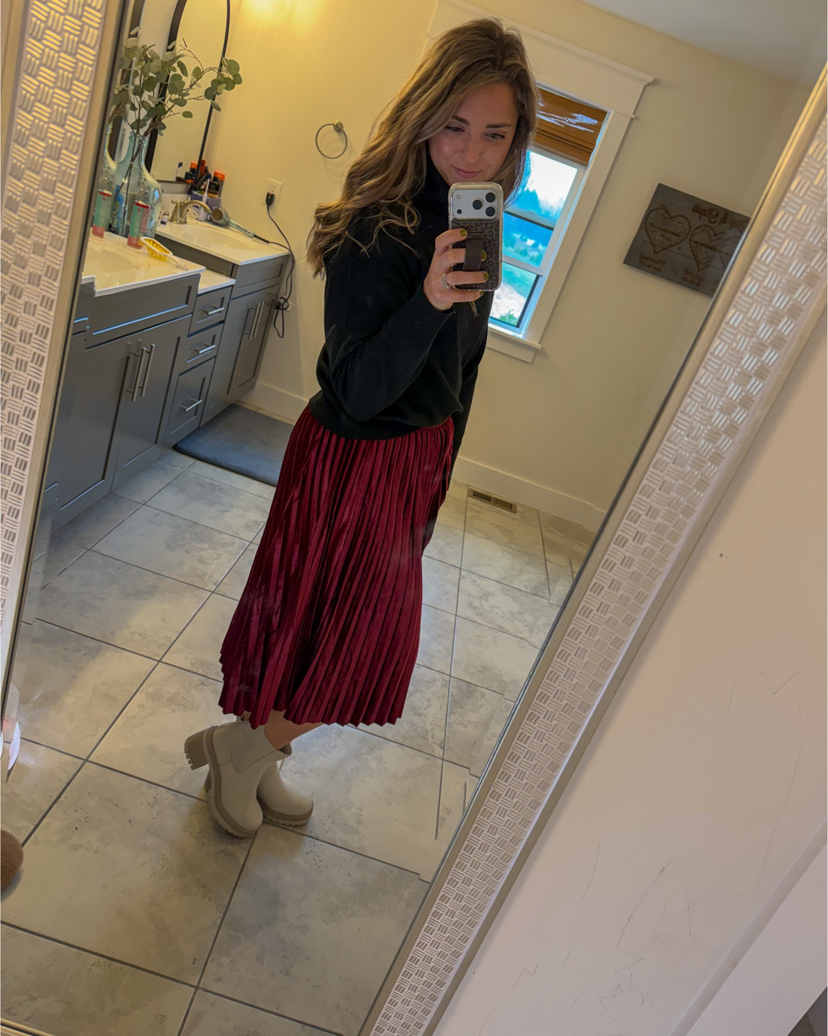 Feeling all the Christmas vibes in this outfit ❤️💫
This look is perfect for Christmas family photos, holiday parties, Christmas Day, and even winter weddings.
The pleated skirt gives that gorgeous movement, the black sweater keeps it chic, and the heeled boots pull everything together.

Shop the look below 👇
✨ Skirt — Amazon
✨ Sweater — Lulu’s
✨ Boots — DSW

#HolidayOutfit #ChristmasStyle #WinterWeddingGuest #LTKHoliday #LTKFashion #MomStyle #TheLinkedMom

#LTKootd #LTKgrwm #LTKHoliday