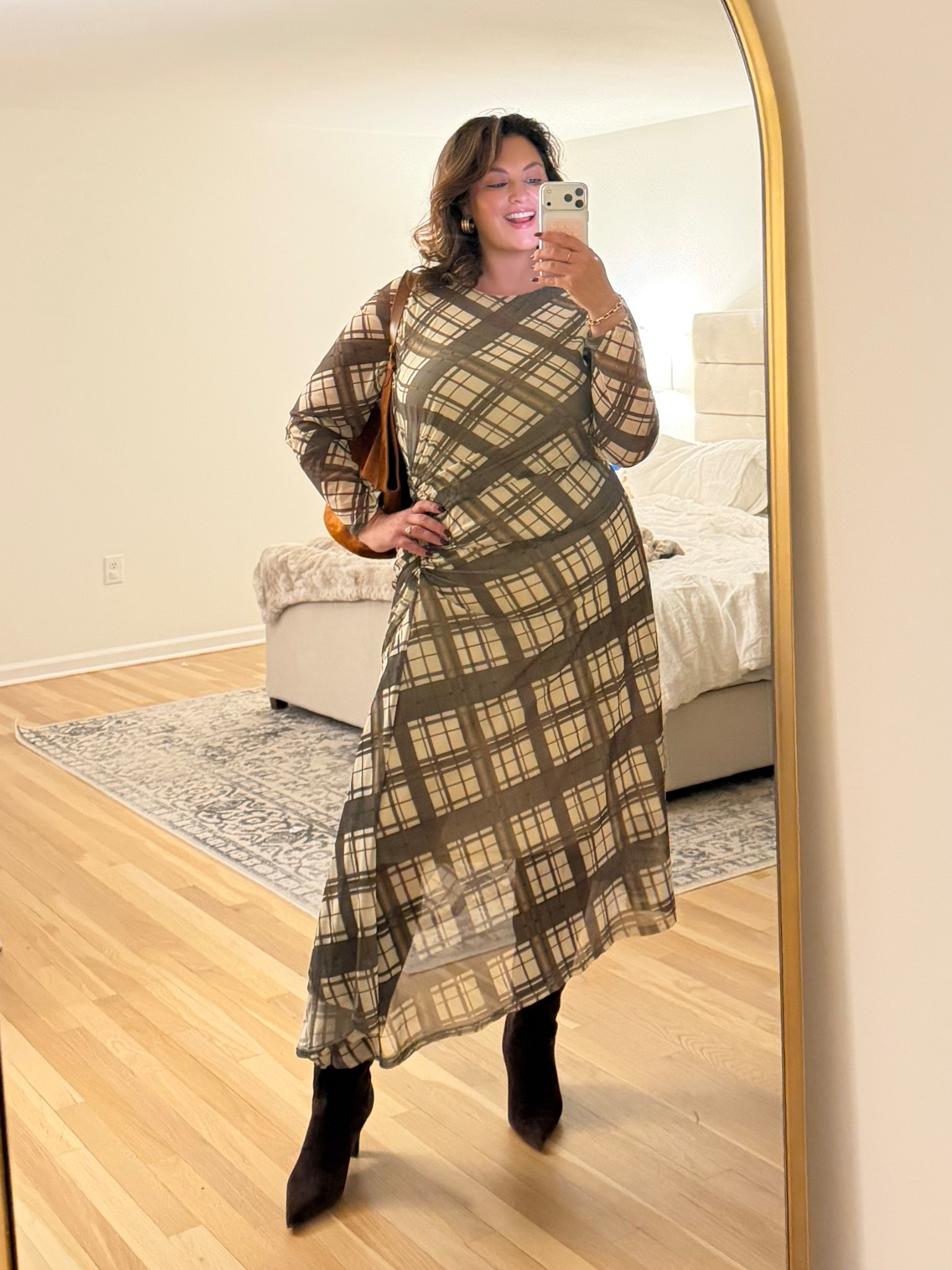 Love these boots and this dress!! Wearing the XL!