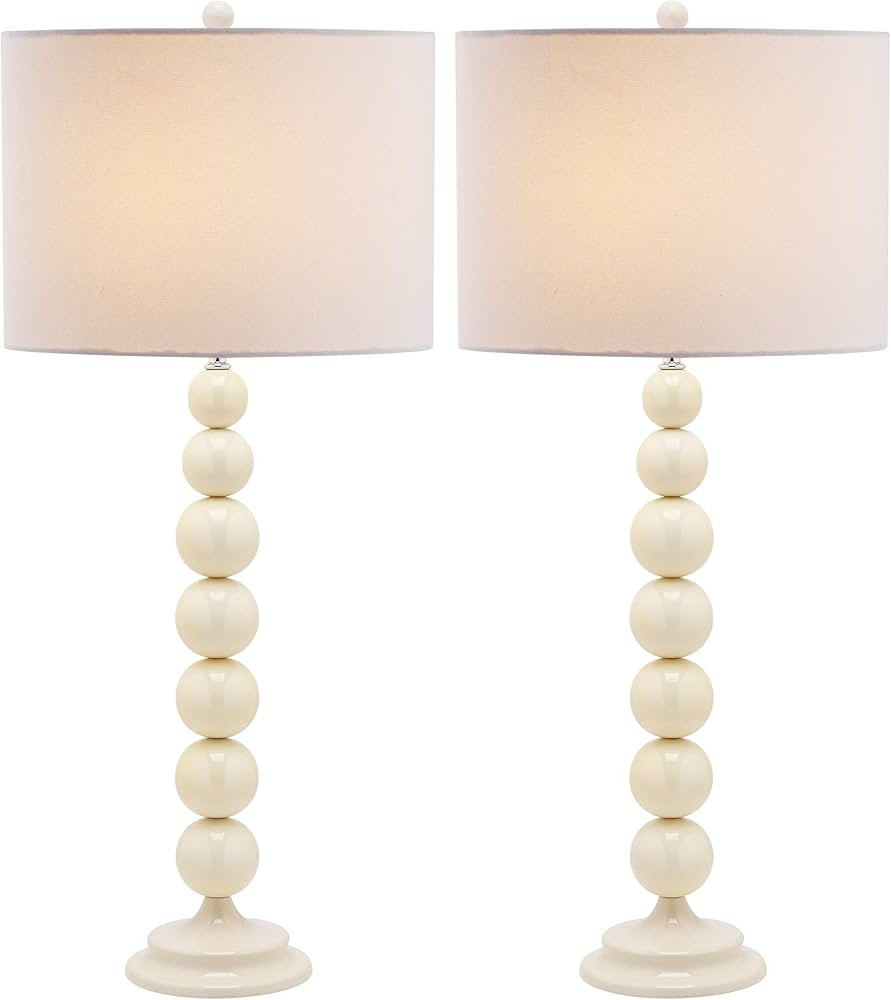 SAFAVIEH Lighting Collection Jenna Modern Contemporary White Stacked Ball 32-inch Bedroom Living ... | Amazon (US)