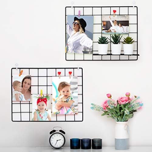 2 Pack Wire Wall Grid Panel | Photos & Pictures Display Grid Wall Panels | Black, Magnetic & Meta... | Amazon (US)