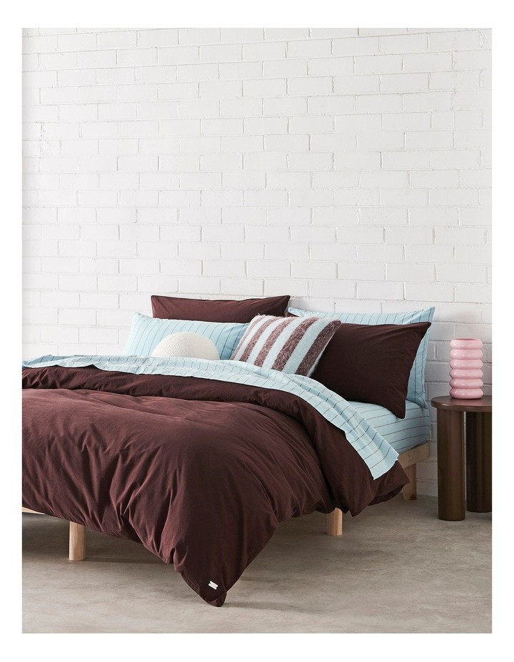 VueStonewashed Cotton Quilt Cover Set in Bitter Chocolate | Myer