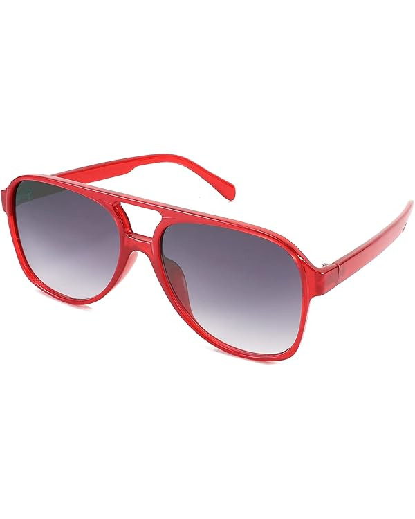 FEISEDY Vintage Retro 70s Plastic Aviator Sunglasses Women Men Classic Large Squared Frame B2751 | Amazon (US)