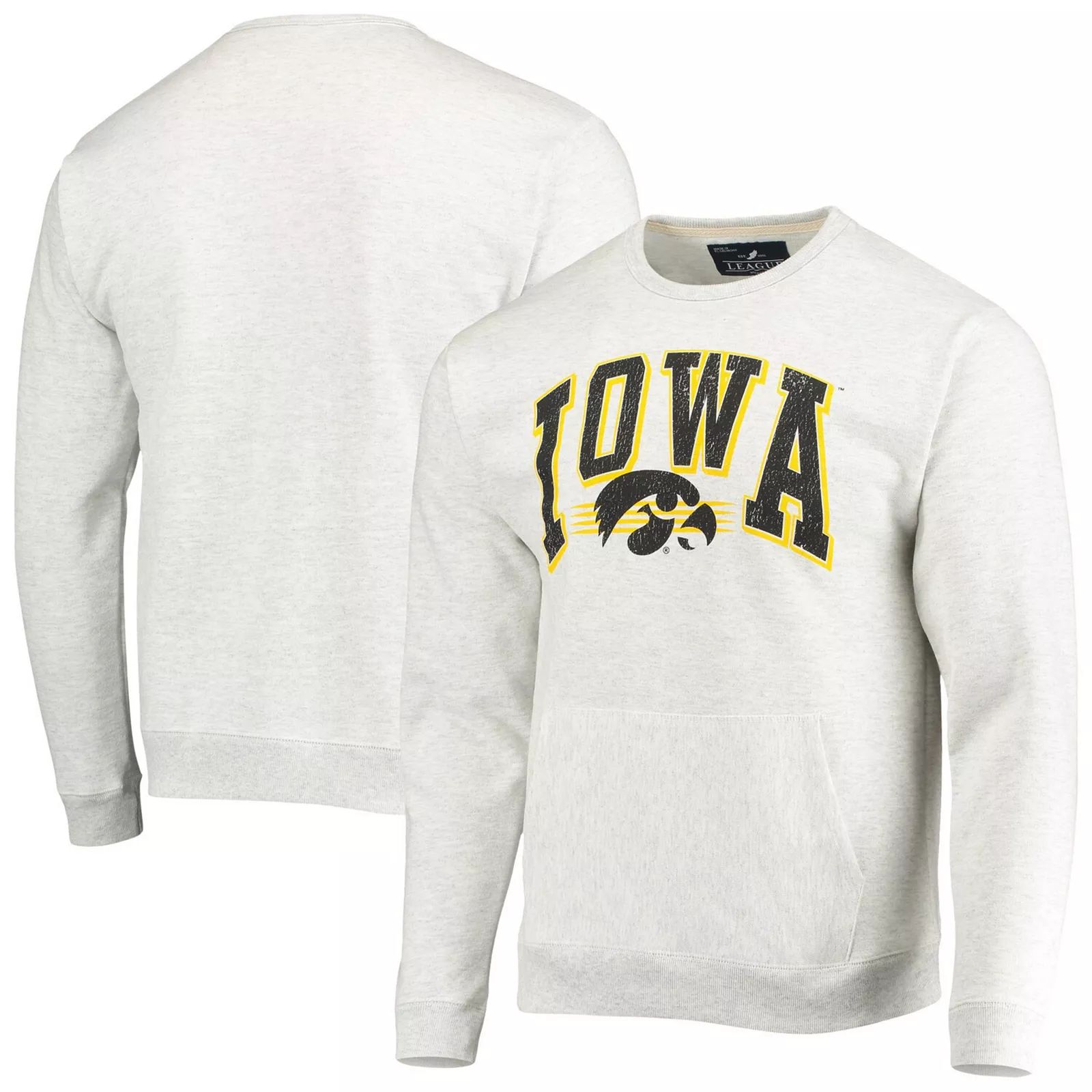 Men's League Collegiate Wear Heathered Gray Iowa Hawkeyes Upperclassman Pocket Pullover Sweatshirt,  | Kohl's