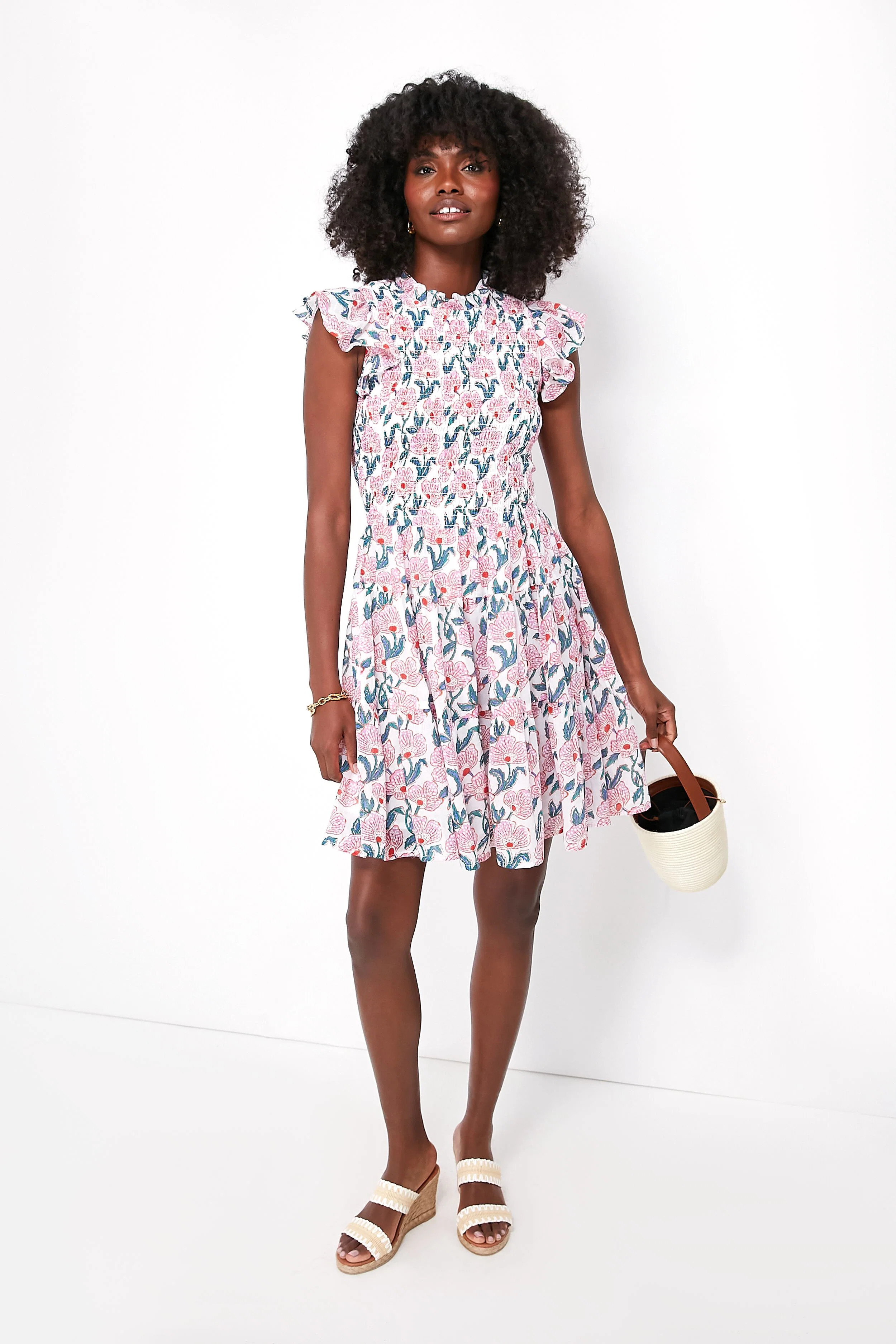 Pink Lucia Smocked Flirty Short Dress | Tuckernuck (US)