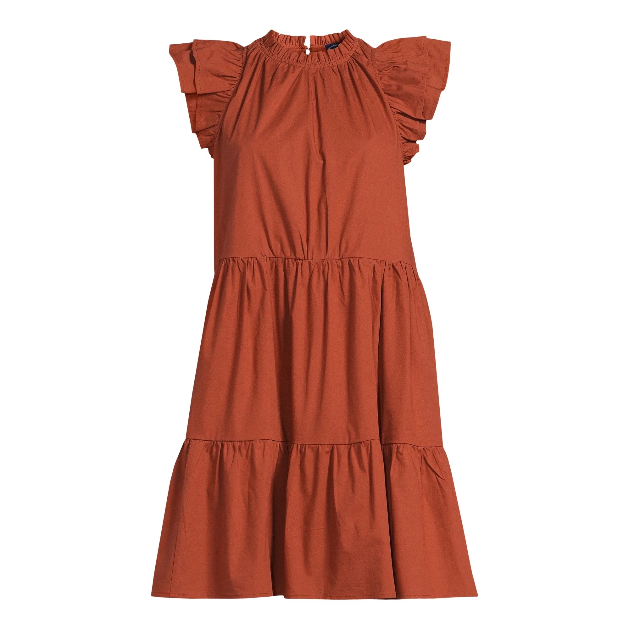 Scoop Women's Flutter Sleeve Swing Dress, Sizes XS-XXL - Walmart.com | Walmart (US)