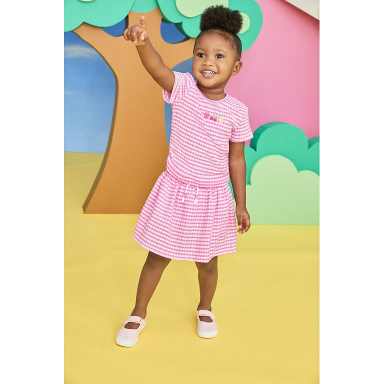 Garanimals Toddler Girl Embroidered Short Sleeve Ruched Side T-Shirt, Sizes 18M-5T | Walmart (US)