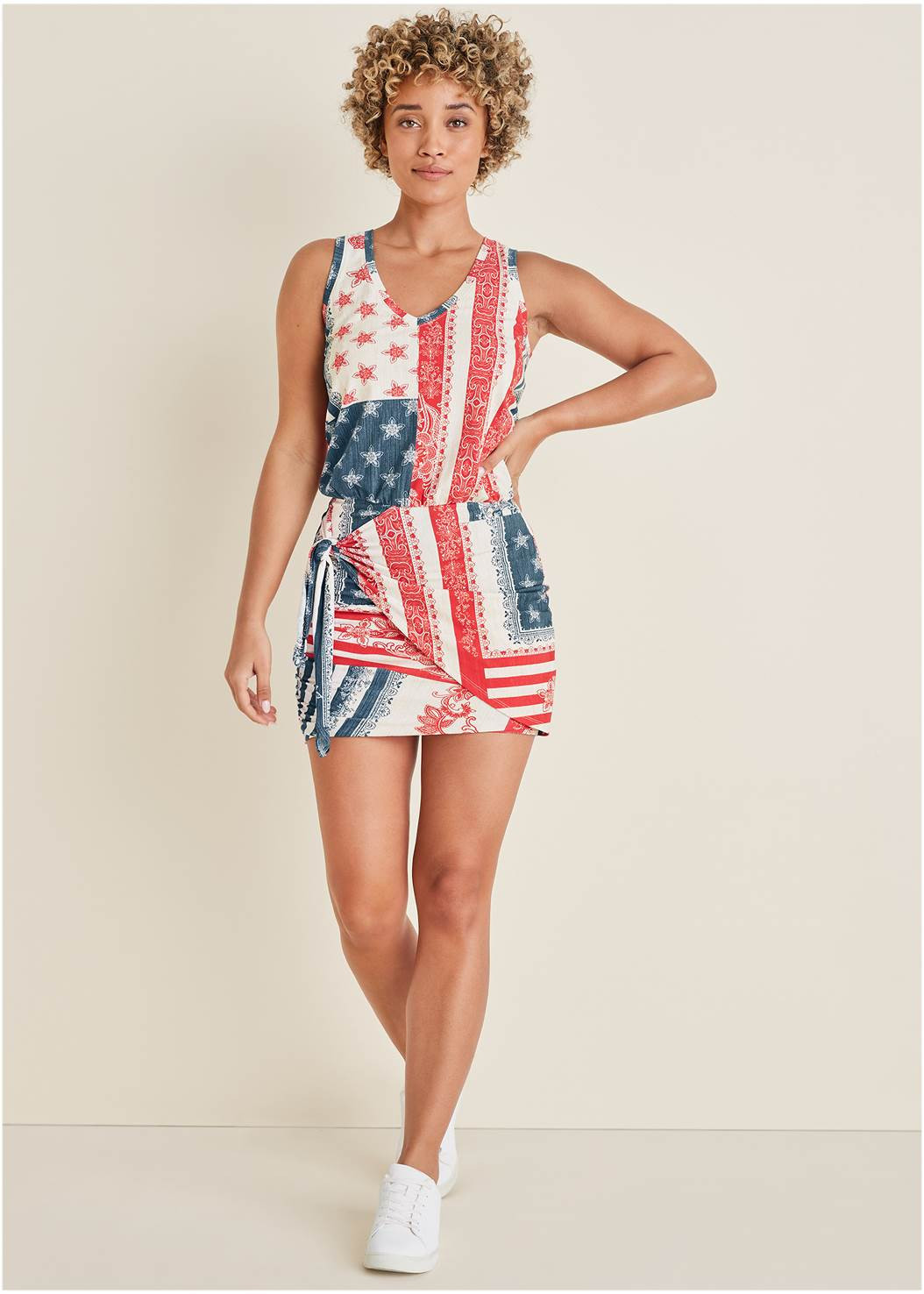 V-Neck Side Wrap Mini Dress | VENUS