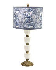 29in Glass And Metal Table Lamp With Printed Shade | Home | Marshalls | Marshalls