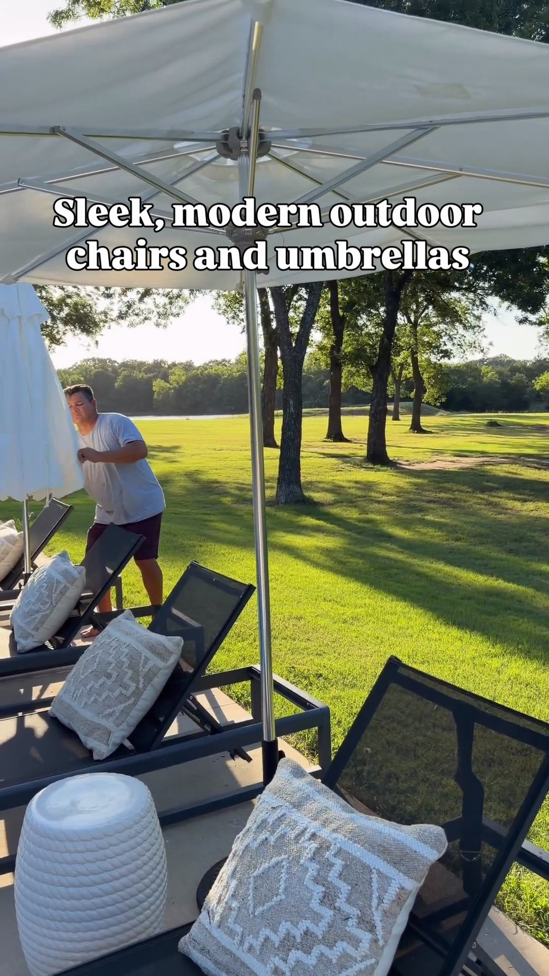 Outdoor lounge chairs and umbrellas

#LTKOver40 #LTKHome