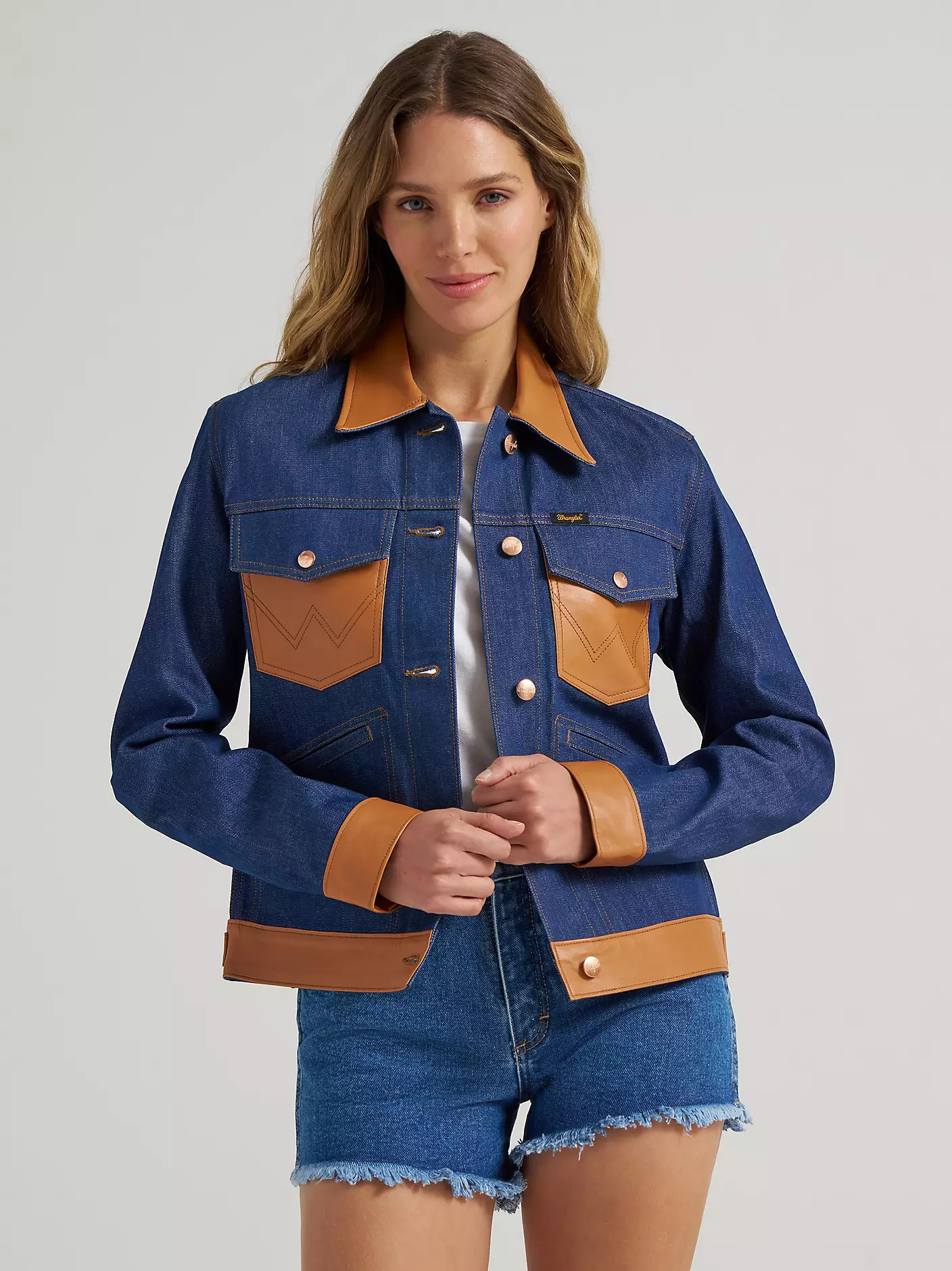 Dr. Scholl's x Wrangler Denim Leather Trim Jacket | Wrangler