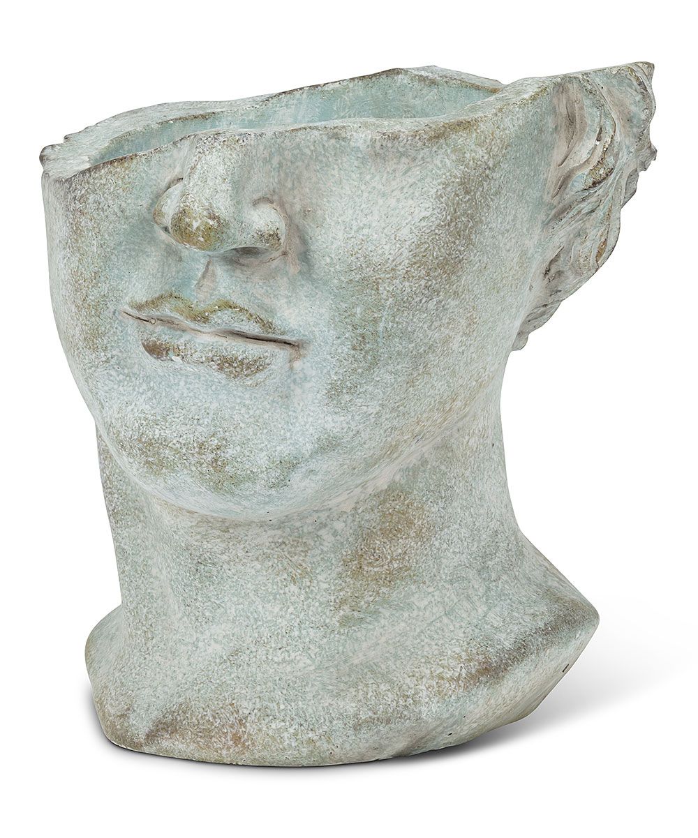 Abbott Indoor Planter - White Distressed Half Male Face Planter | Zulily