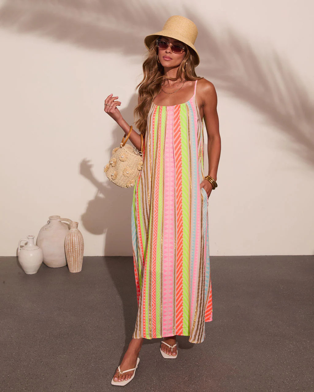 Darling Glow Striped Abstract Maxi Dress | VICI