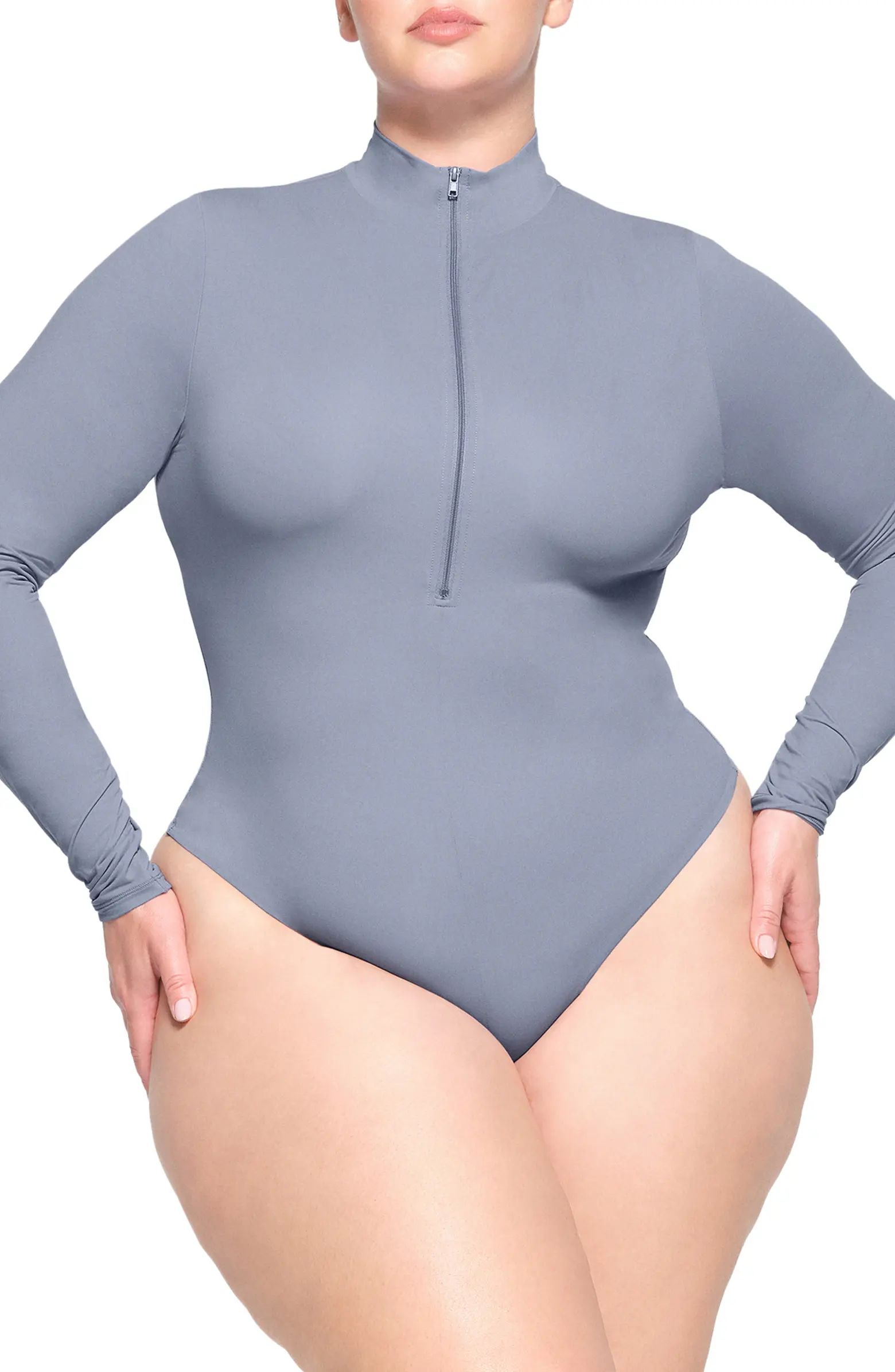 Fits Everybody Long Sleeve Zip-Up Bodysuit | Nordstrom