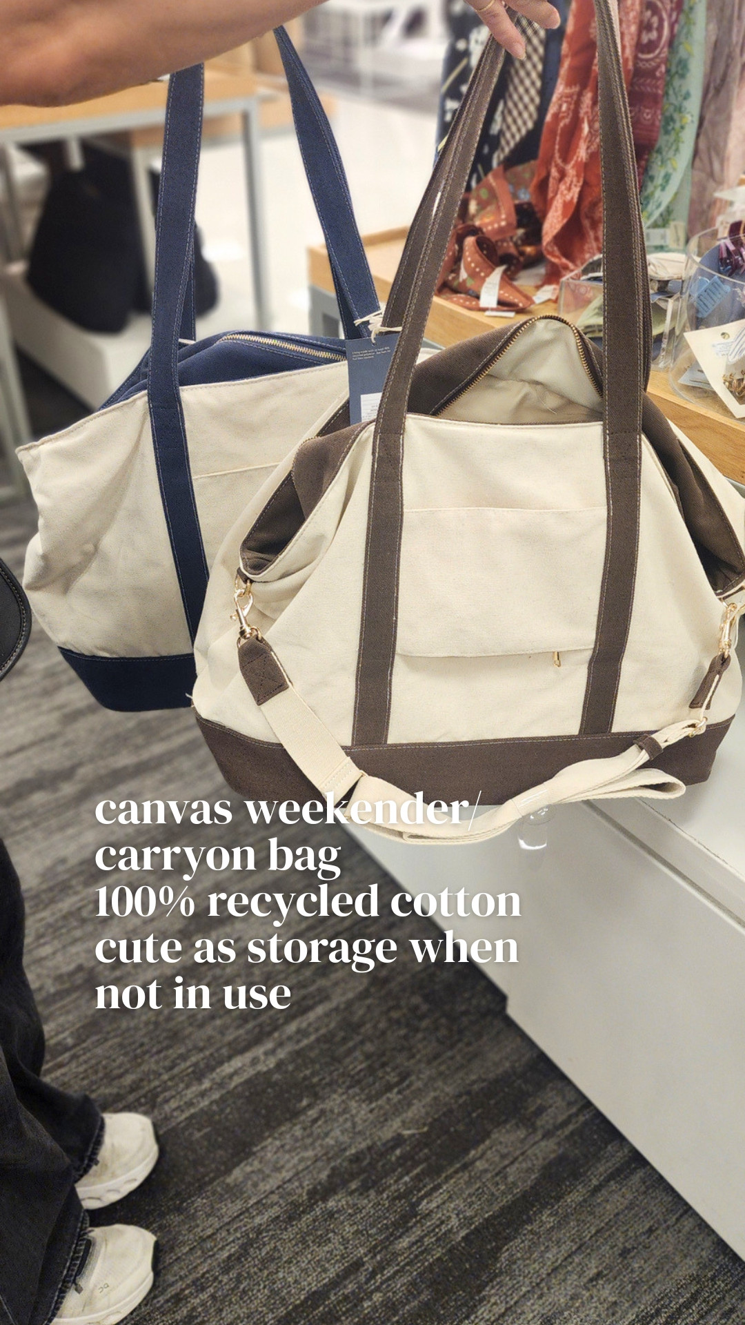 target canvas weekender / carryon tote - includes a detachable strap and has a zippered luggage strap that can turn into a pocket 

 #LTKdayinmylife #LTKTravel
