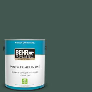 1 gal. #S420-7 Secluded Woods Satin Enamel Low Odor Interior Paint and Primer in One | The Home Depot