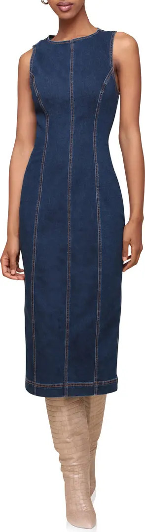 Avec Les Filles Sleeveless Denim Midi Dress | Nordstrom | Nordstrom