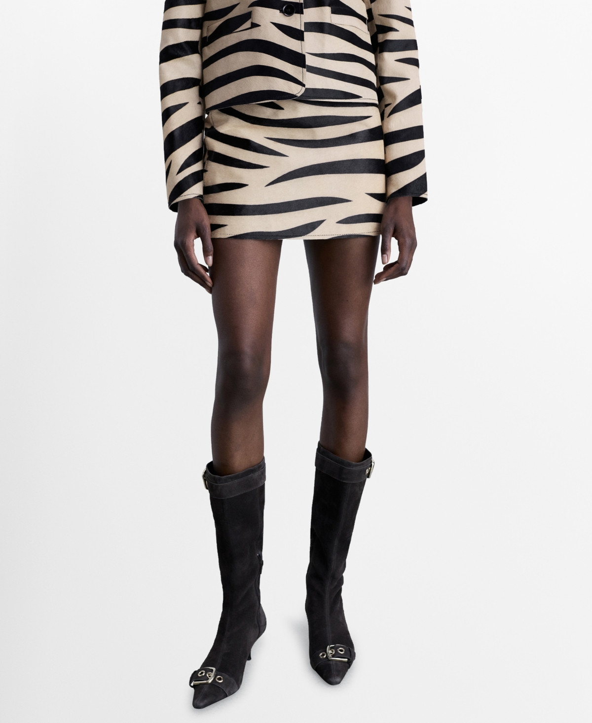 Mango Women's Zebra Skin Skirt - Black | Macy's