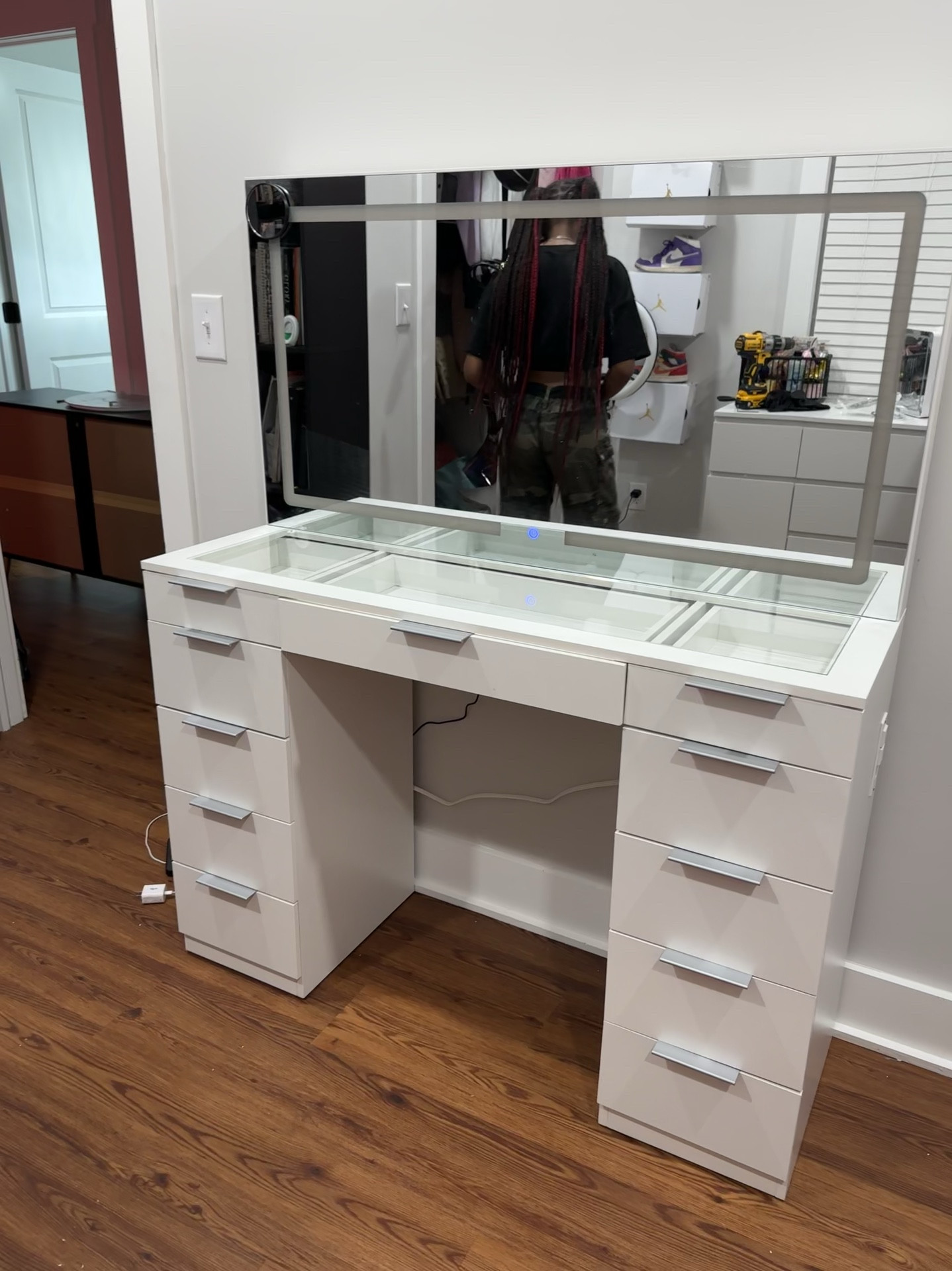 We found the cutest vanity for a reasonable price! Tons of storage, a glass top and a huge mirror! The perfect Amazon buy especially for teen rooms. #vanity #bedroomdecor #teenroom 

#LTKHome #LTKBeauty #LTKStyleTip
