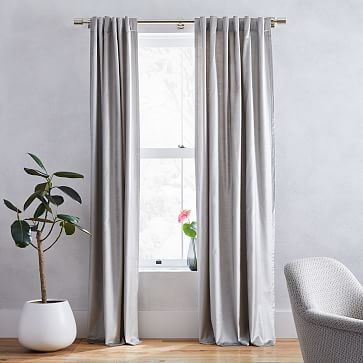 Luster Velvet Curtain - Platinum | West Elm (US)