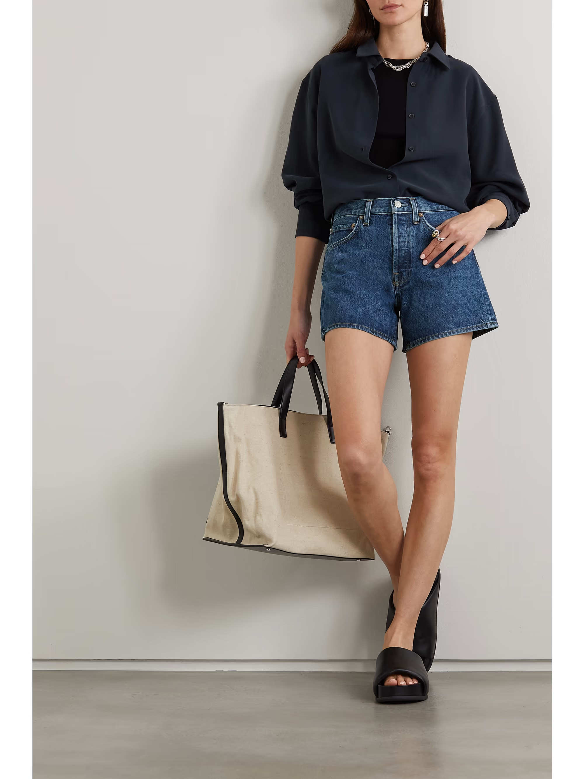 Parker Long Clean organic denim shorts | NET-A-PORTER (US)