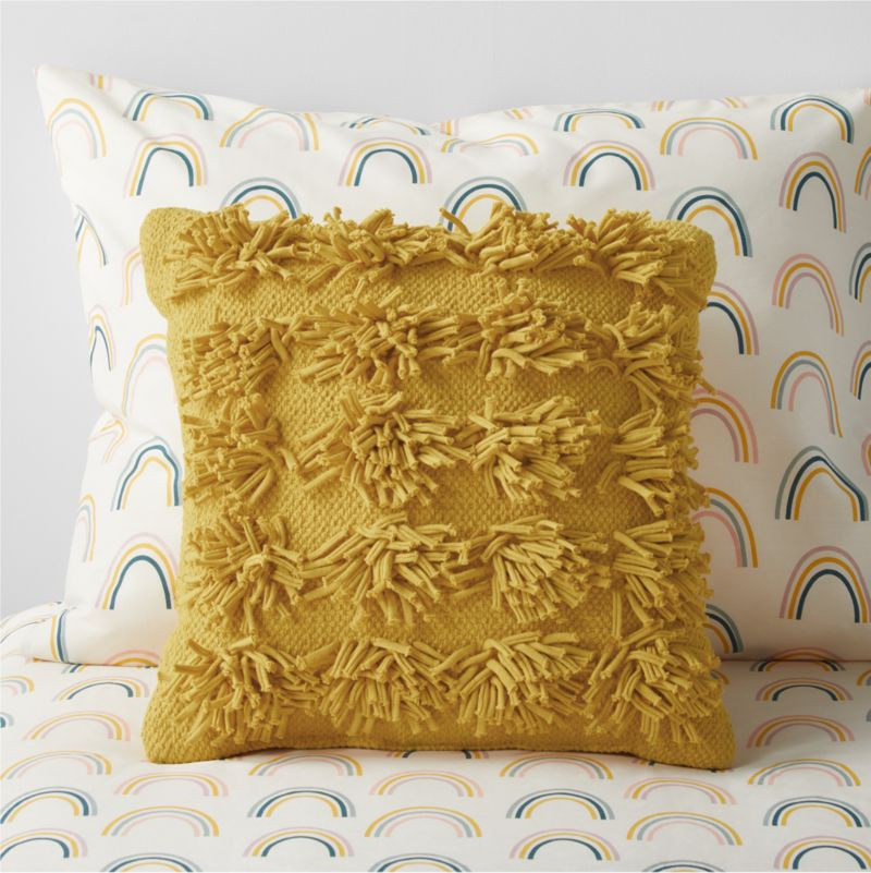 Beat Pom Pom Yellow Kids Throw Pillow | Crate & Kids | Crate & Barrel