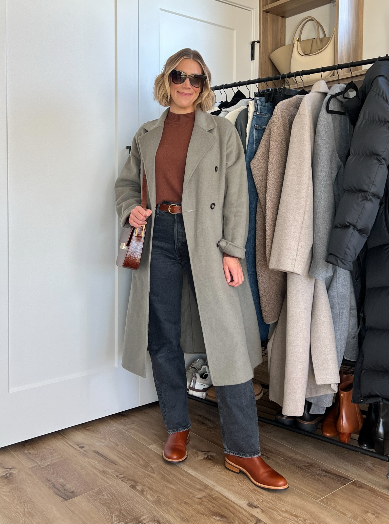 Wearing size 26 jeans, small mockneck sweater, small long wool coat, boots tts 

#LTKfindsunder100 #LTKstyletip #LTKfindsunder50