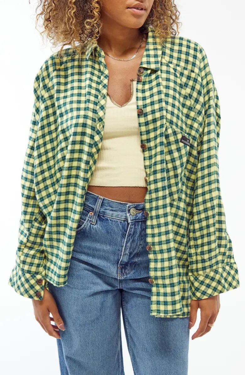 Brendan Plaid Flannel Crop Shirt | Nordstrom