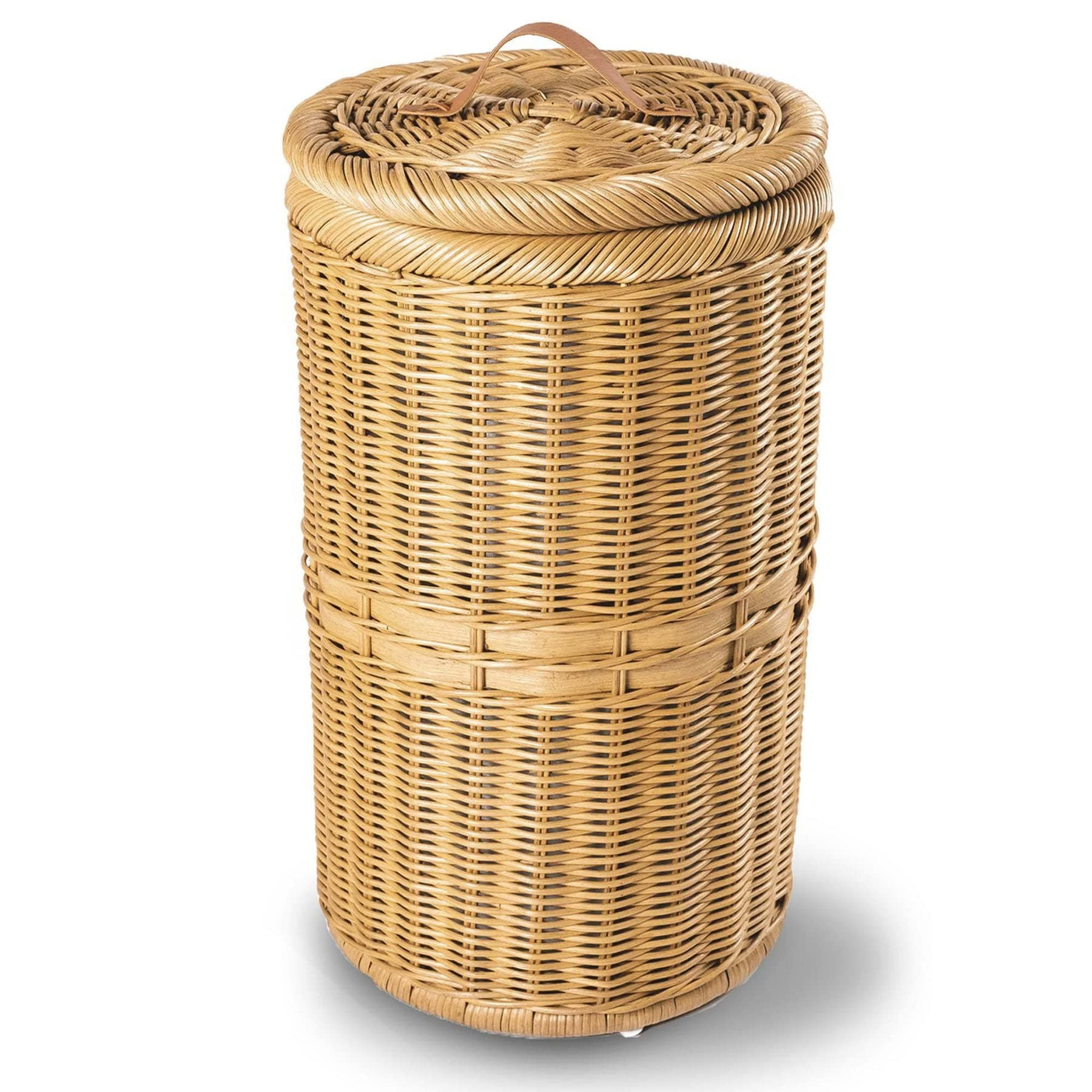 The Basket Lady Tall Wicker Trash Basket with Metal Liner, 15.5 in Dia x 25.5 in H, Sandstone | Amazon (US)