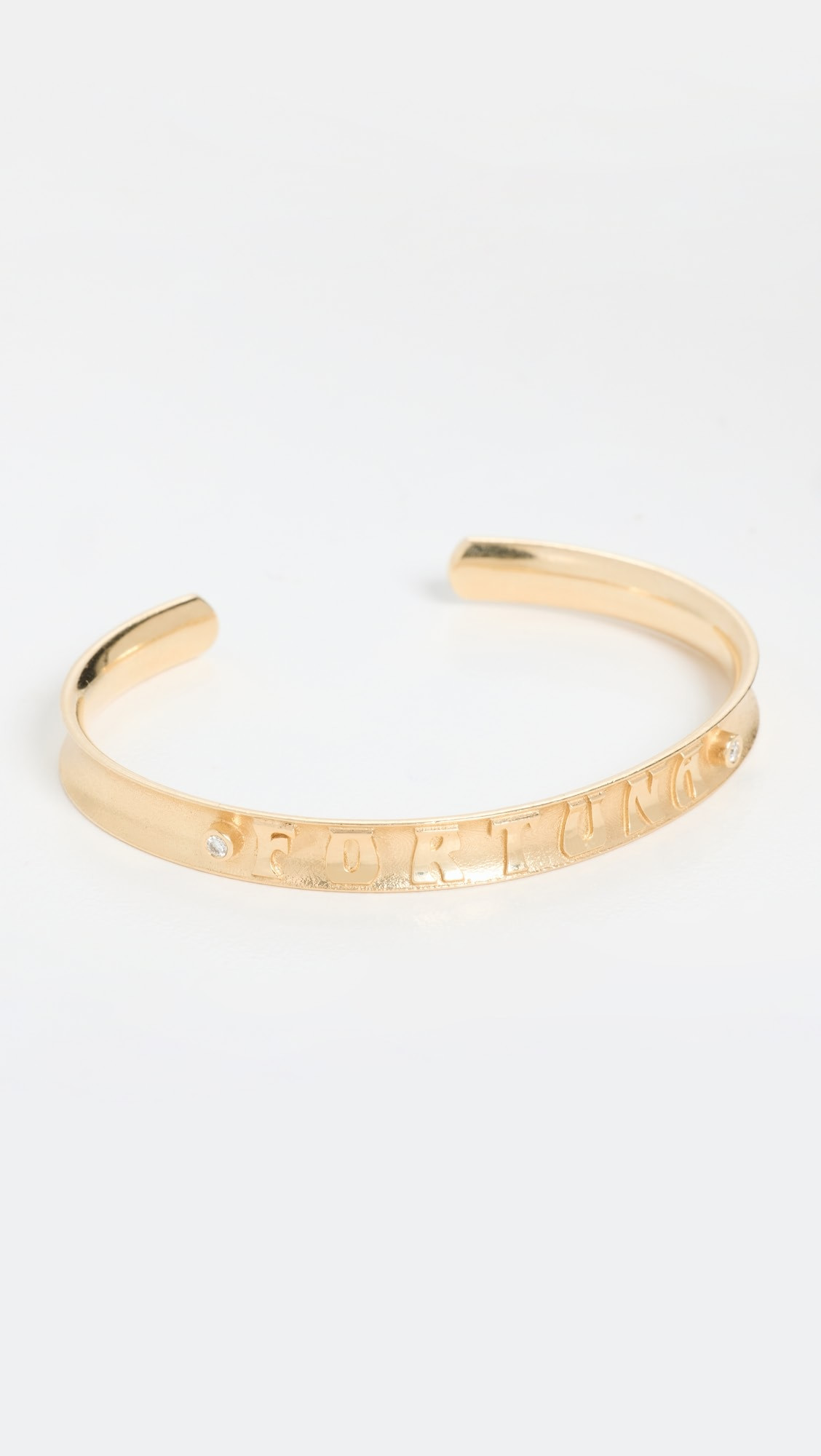 14k Gold Slim Fortuna Cuff 2 Diamonds | Shopbop